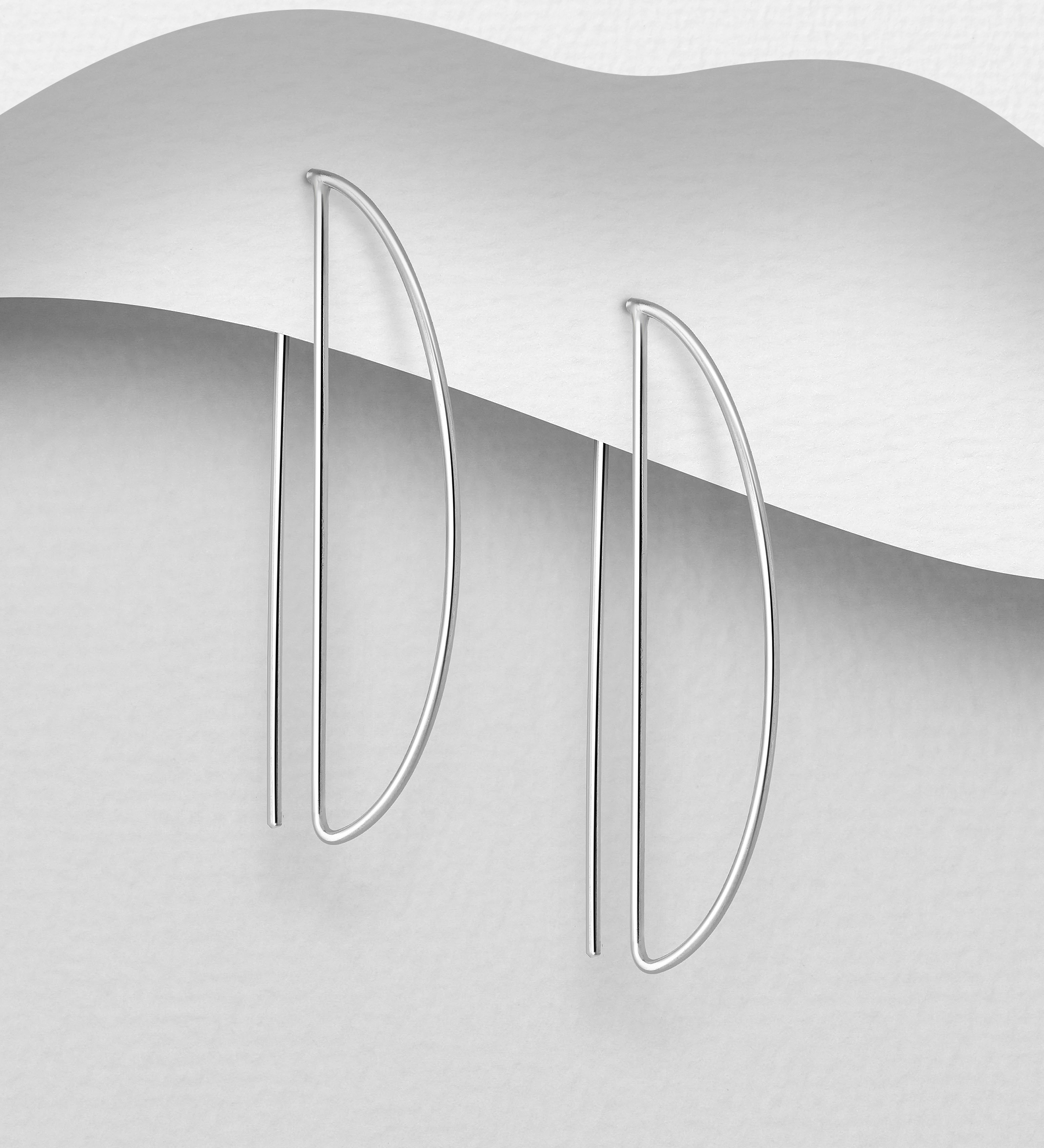 Wholesale 925 Sterling Silver D Shape Hook Earrings - SKU #706-23476