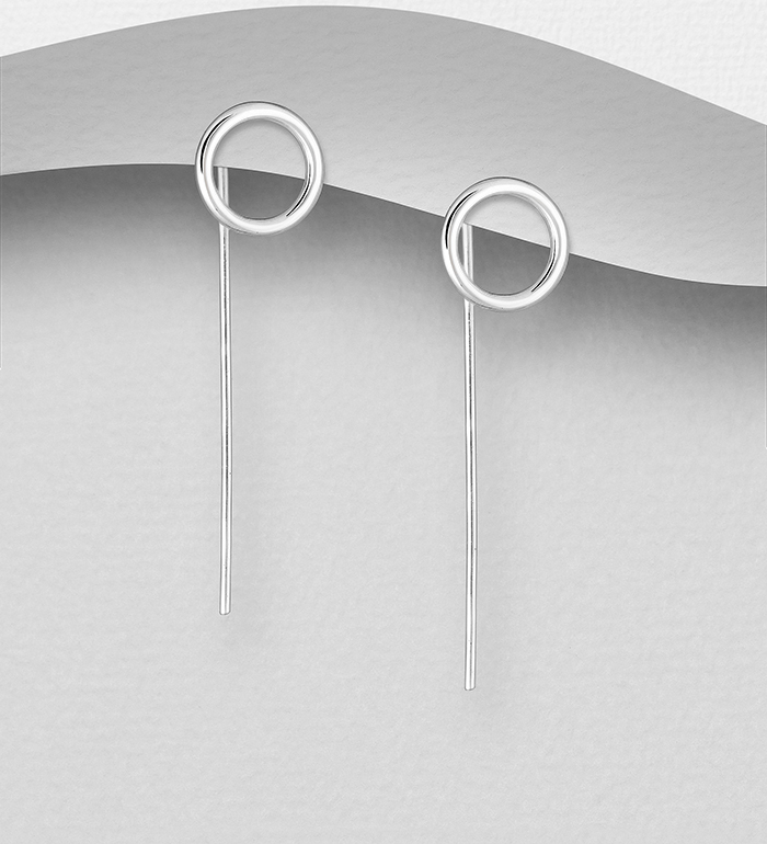 Wholesale 925 Sterling Silver Circle Hook Earrings - SKU #1063-1507