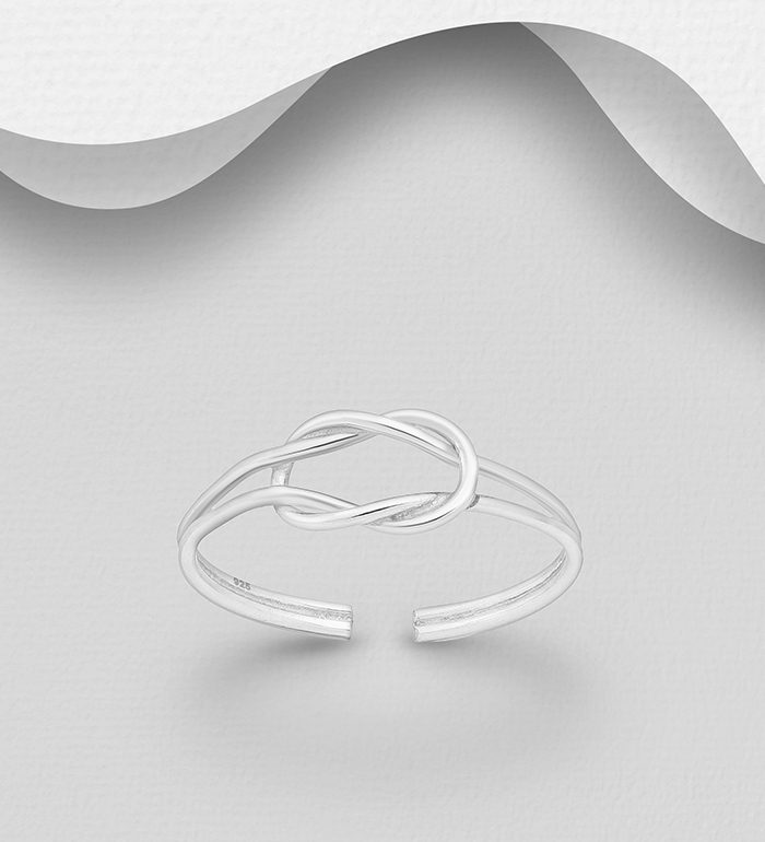 Wholesale 925 Sterling Silver Adjustable Knot Toe Ring - SKU #792-748