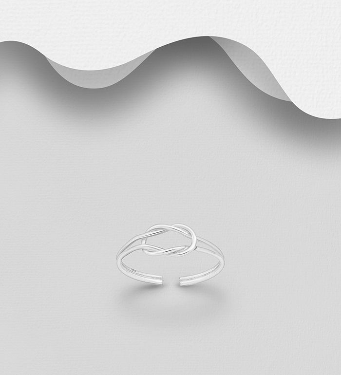 Wholesale 925 Sterling Silver Adjustable Knot Toe Ring - SKU #792-748