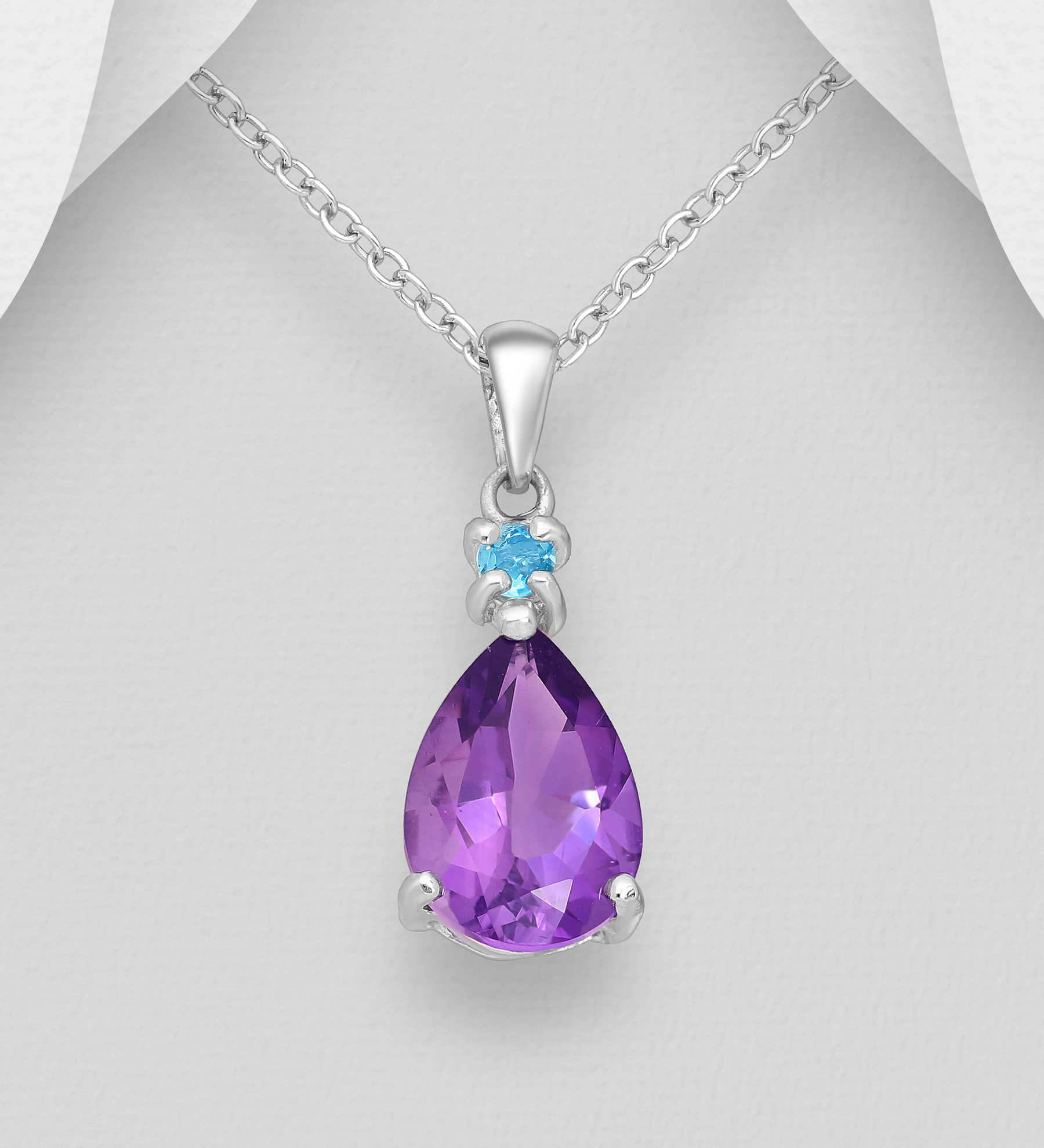 La Preciada - Wholesale 925 Sterling Silver Pendant, Decorated with Various Gemstones - SKU #1181-2614A