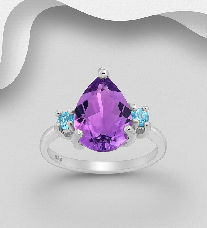 La Preciada - Wholesale 925 Sterling Silver Ring, Decorated with Various Gemstones - SKU #1181-2615A