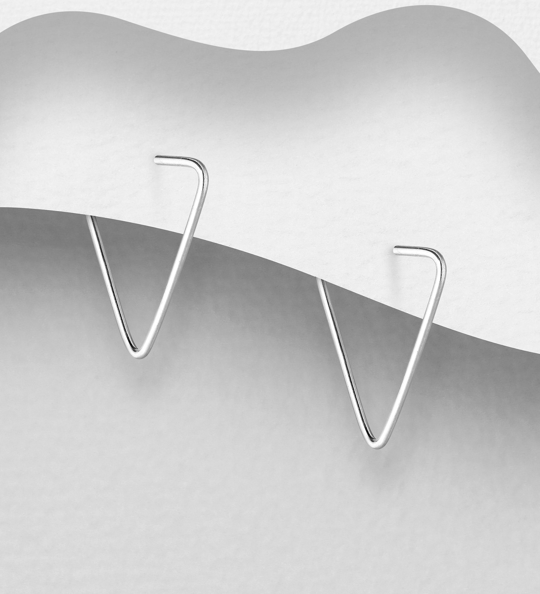 Wholesale 925 Sterling Silver Triangle Hoop Earrings - SKU #706-24833
