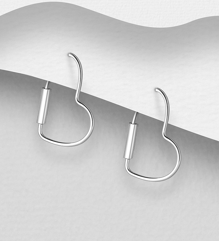Wholesale 925 Sterling Silver Heart Hoop Earrings - SKU #706-24857