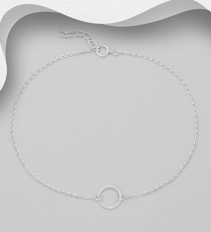 Wholesale 925 Sterling Silver Circle Anklet - SKU #1562-220