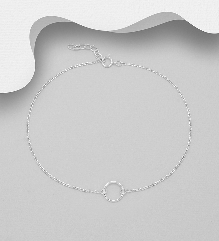 Wholesale 925 Sterling Silver Circle Anklet - SKU #1562-220