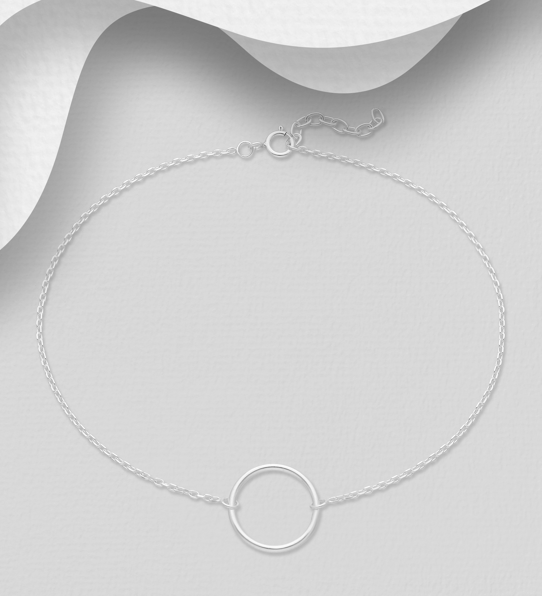 Wholesale 925 Sterling Silver Circle Anklet - SKU #1562-221