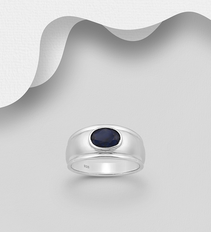 Wholesale 925 Sterling Silver Band Ring, Decorated with Various Gemstones - SKU #883-5331
