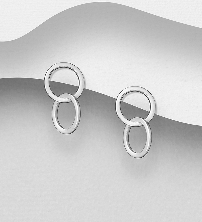 Wholesale 925 Sterling Silver Links Push-Back Earrings - SKU #1063-1794