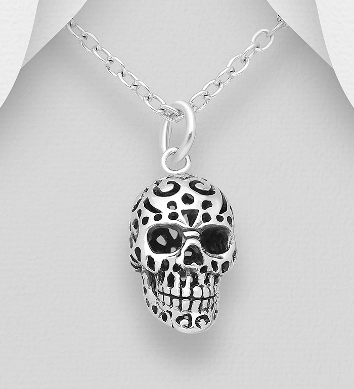 Wholesale 925 Sterling Silver Skull Pendant - SKU #768-431