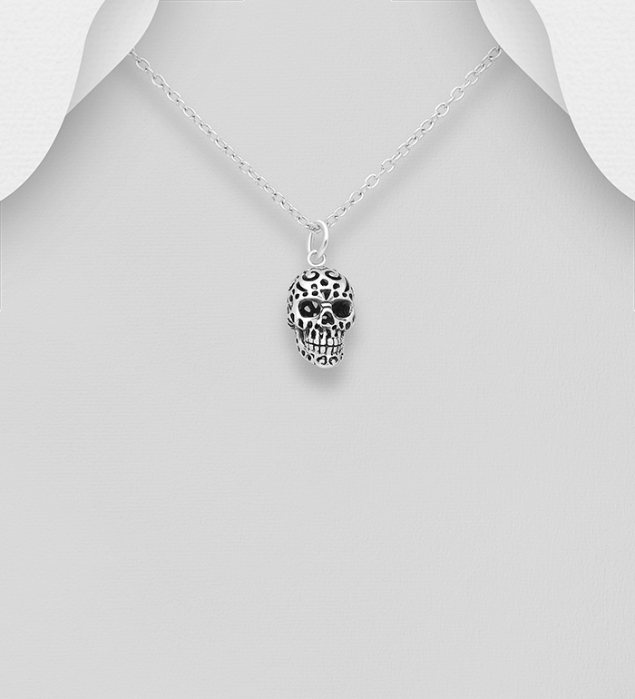 Wholesale 925 Sterling Silver Skull Pendant - SKU #768-431