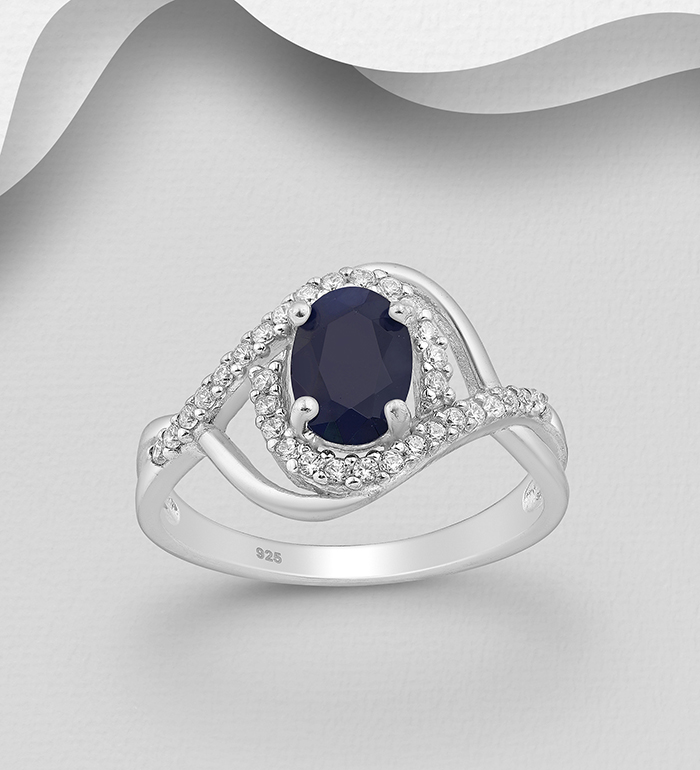 Wholesale 925 Sterling Silver Halo Ring, Decorated with CZ Simulated Diamonds and Various Gemstones - SKU #883-5403
