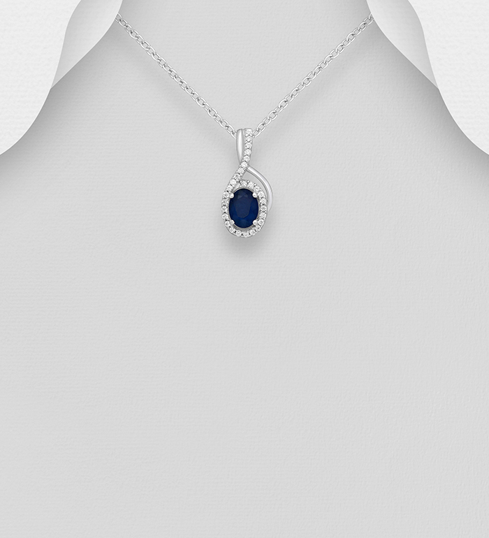 Wholesale 925 Sterling Silver Halo Pendant, Decorated with CZ Simulated Diamonds and Various Gemstones - SKU #883-5404