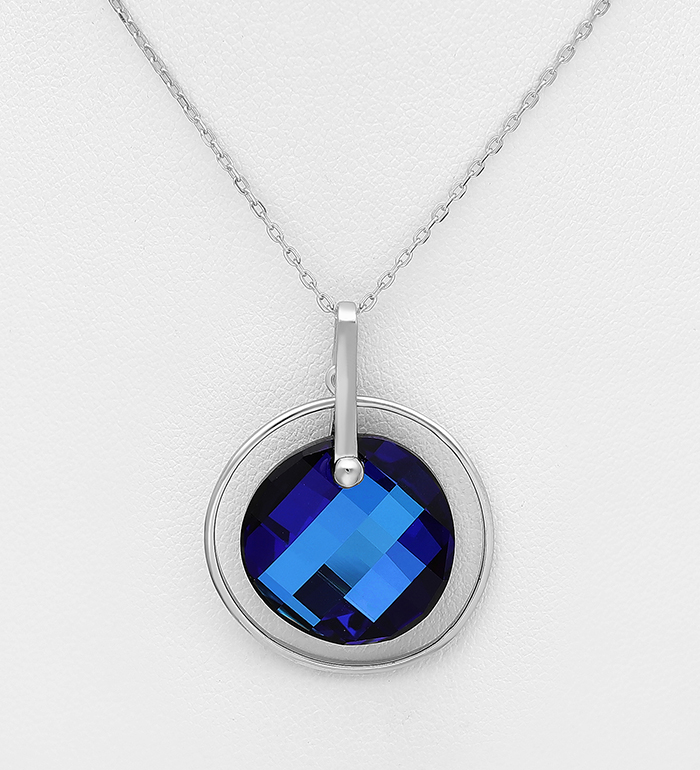 Sparkle by 7K - Wholesale 925 Sterling Silver Necklace Decorated with Fine Austrian Crystal - SKU #1583-322