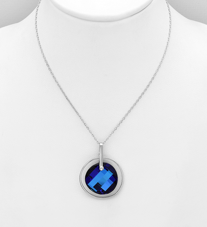 Sparkle by 7K - Wholesale 925 Sterling Silver Necklace Decorated with Fine Austrian Crystal - SKU #1583-322