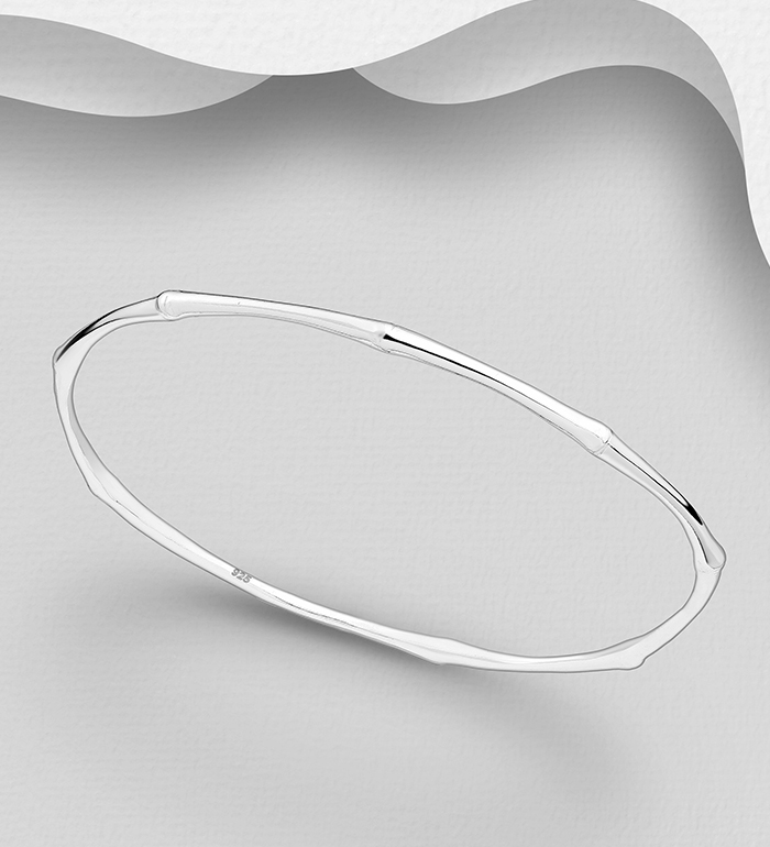 Wholesale 925 Sterling Silver Bamboo Bangle - SKU #706-25417