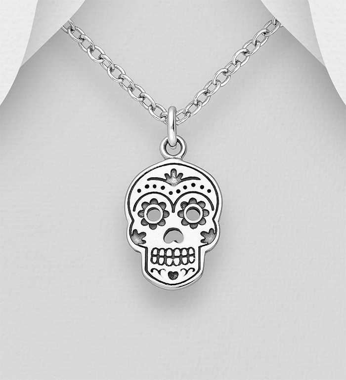 Wholesale 925 Sterling Silver Skull Pendant - SKU #768-455