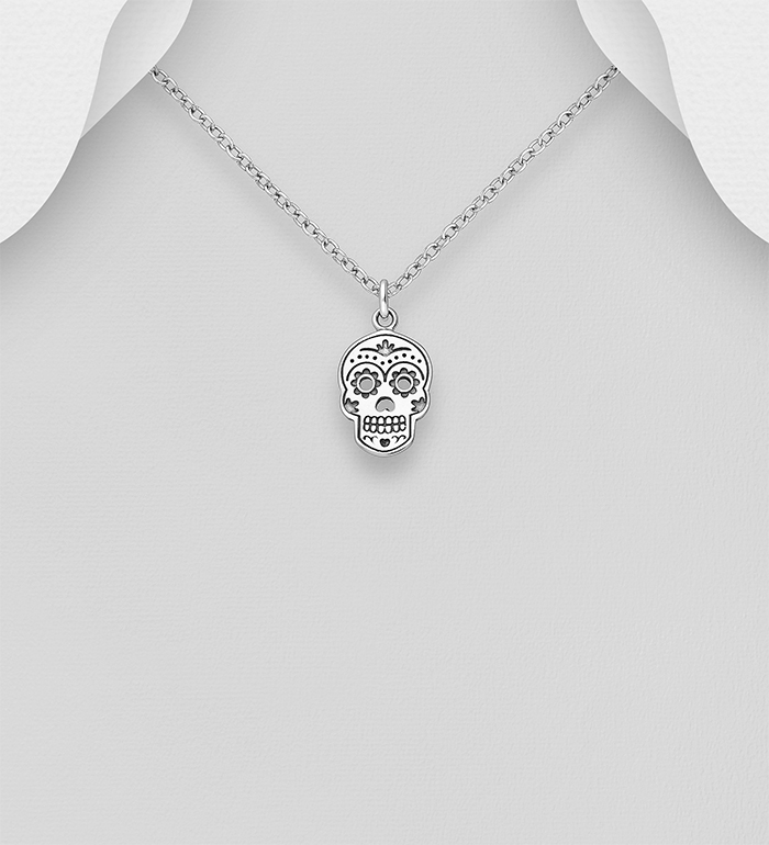 Wholesale 925 Sterling Silver Skull Pendant - SKU #768-455