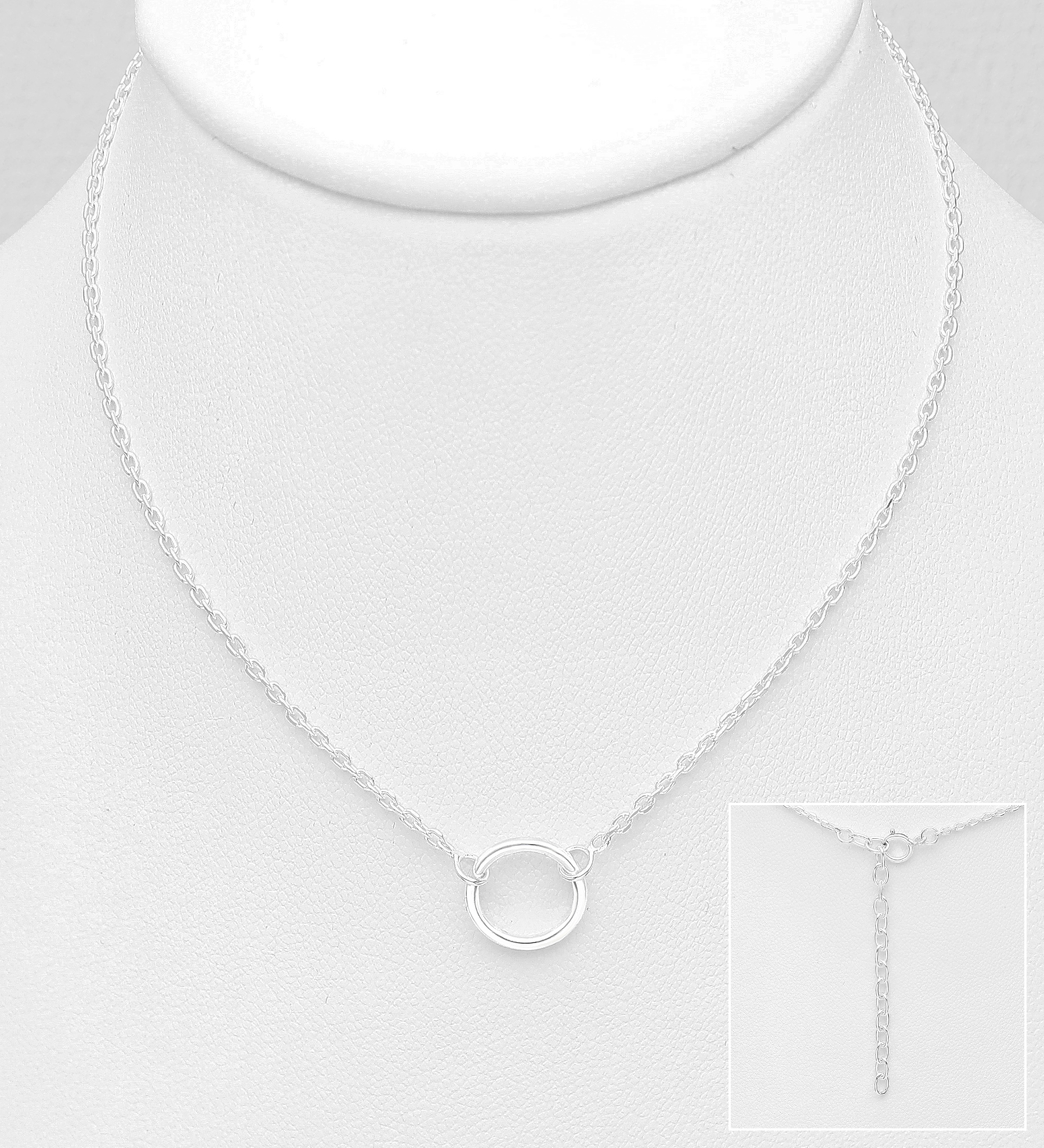 Wholesale 925 Sterling Silver Circle Necklace - SKU #706-25725