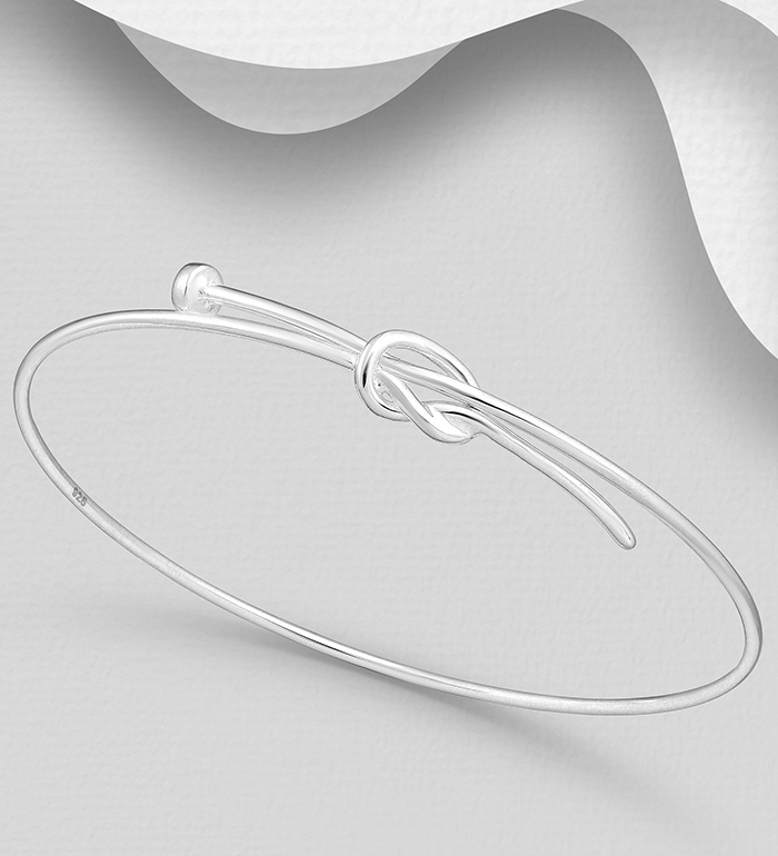 Wholesale 925 Sterling Silver Love Knot Bangle - SKU #1063-1929