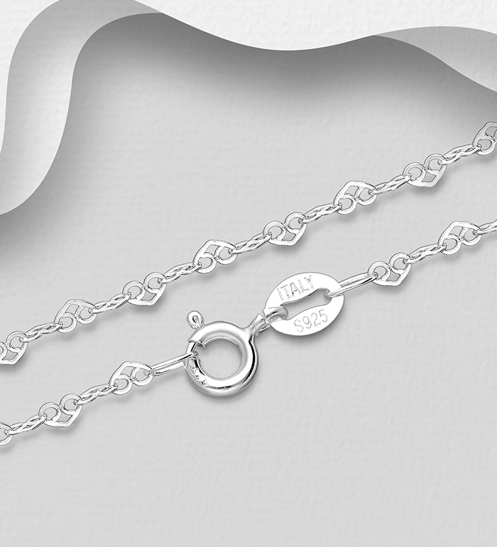 Italian Delight - Wholesale 925 Sterling Silver Mariner Chain, 2 mm Wide, Made in Italy. - SKU #706-26008