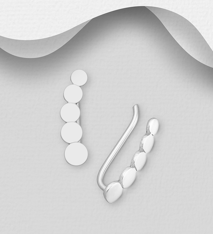 Wholesale 925 Sterling Silver Circle Ear Pins - SKU #706-26099