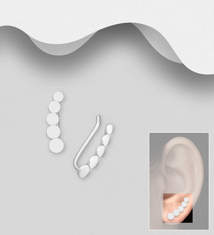 Wholesale 925 Sterling Silver Circle Ear Pins - SKU #706-26099