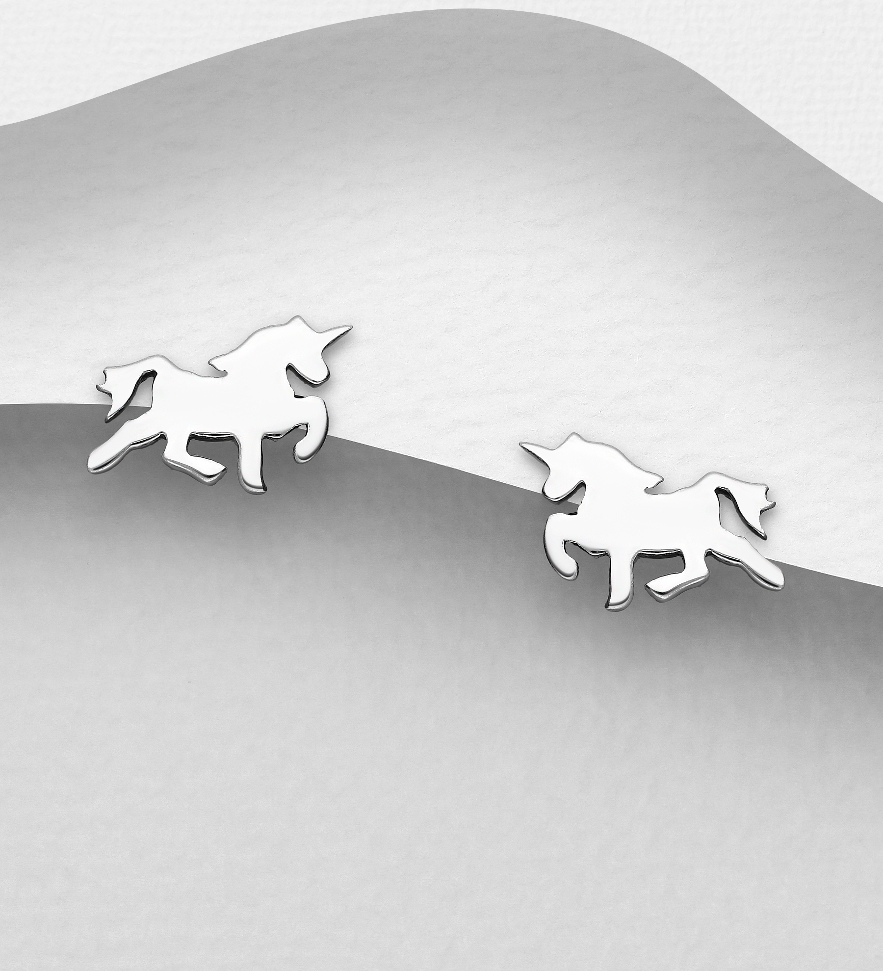 Wholesale 925 Sterling Silver Unicorn Push-Back Earrings - SKU #706-26155