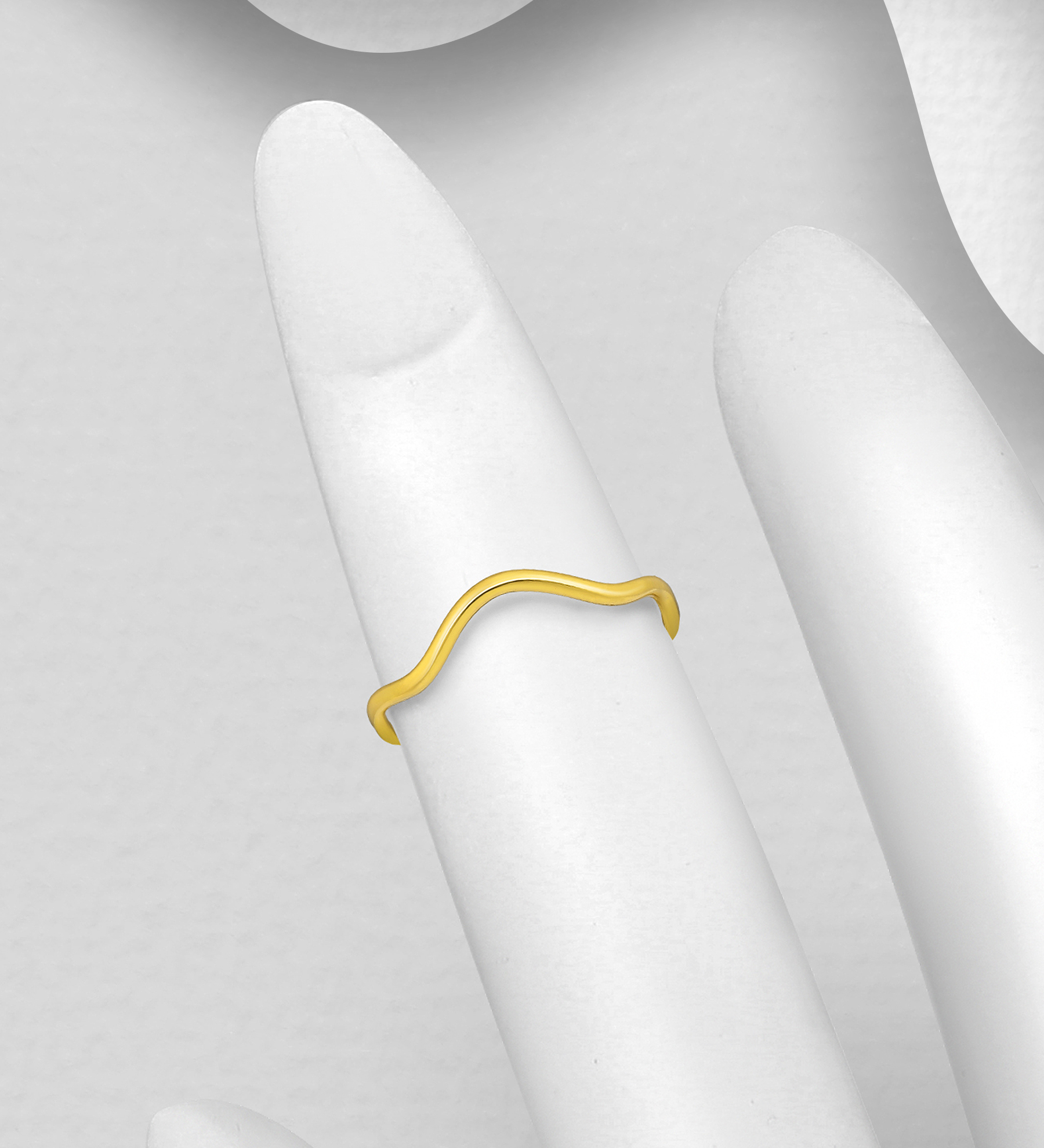 Wholesale 925 Sterling Silver Knuckle Ring Plated with 1 Micron 18K Yellow Gold - SKU #1535-642