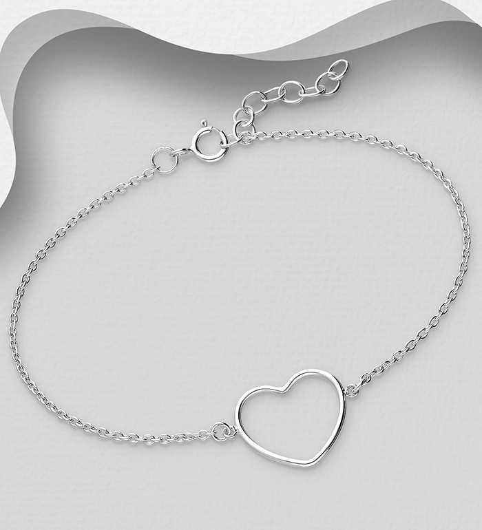 Wholesale 925 Sterling Silver Heart Bracelet - SKU #706-26194