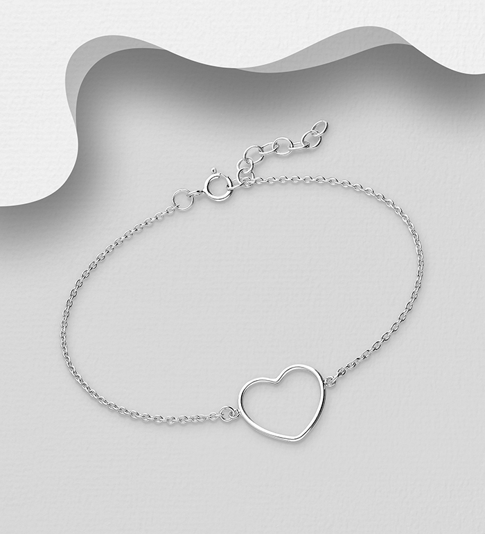 Wholesale 925 Sterling Silver Heart Bracelet - SKU #706-26194