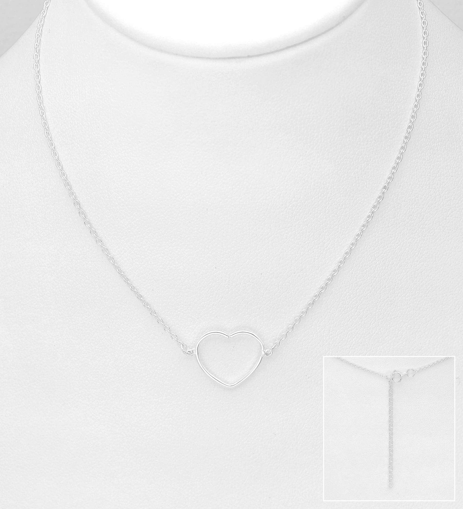Wholesale 925 Sterling Silver Heart Necklace - SKU #706-26198