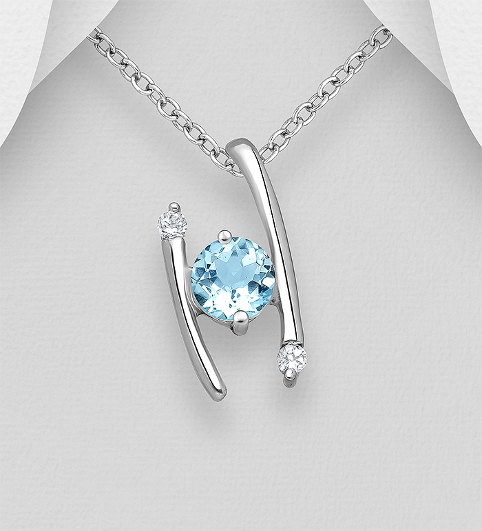 La Preciada - Wholesale 925 Sterling Silver Pendant, Decorated with Various Gemstones - SKU #1181-3005