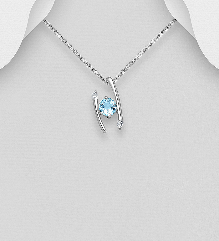 La Preciada - Wholesale 925 Sterling Silver Pendant, Decorated with Various Gemstones - SKU #1181-3005