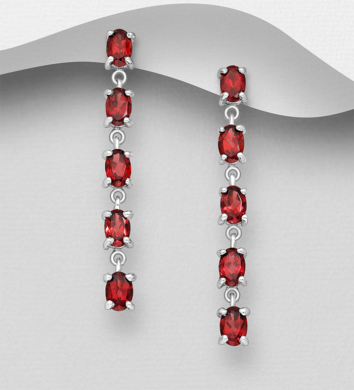 La Preciada - Wholesale 925 Sterling Silver Push-Back Earrings Decorated with Various Gemstones - SKU #1181-3022
