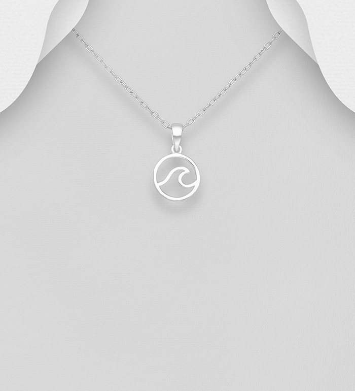 Wholesale 925 Sterling Silver Wave Pendant - SKU #1063-2028