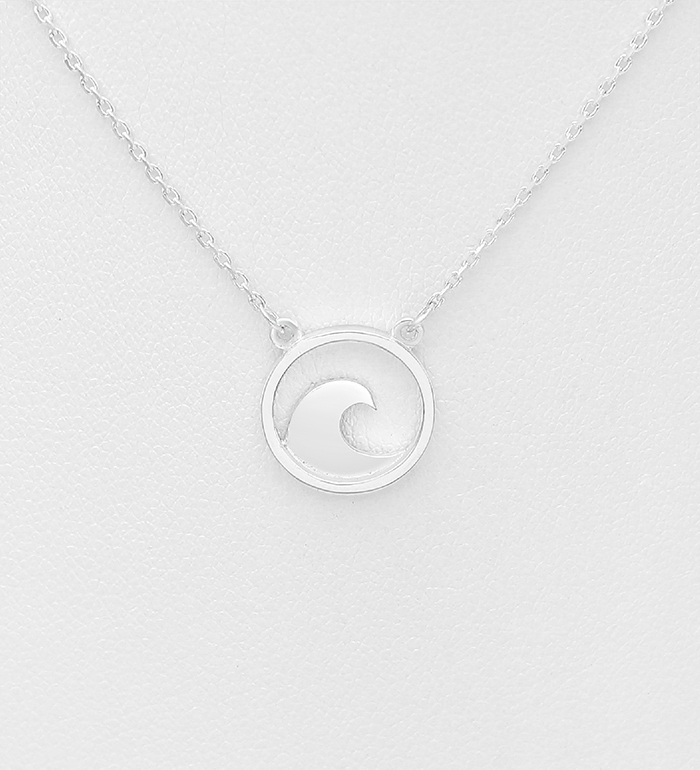 Wholesale 925 Sterling Silver Wave Necklace - SKU #1063-2032