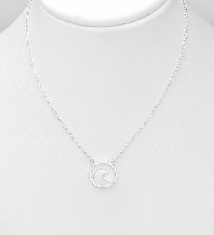 Wholesale 925 Sterling Silver Wave Necklace - SKU #1063-2032
