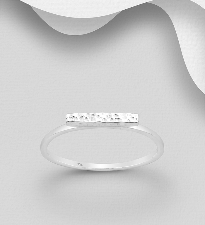 Wholesale 925 Sterling Silver Hammered Ring - SKU #1063-2035