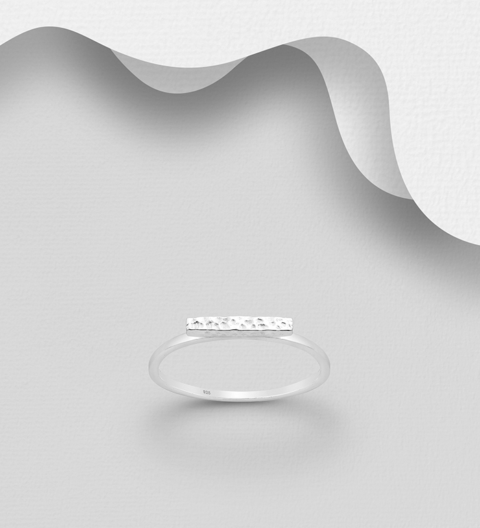 Wholesale 925 Sterling Silver Hammered Ring - SKU #1063-2035