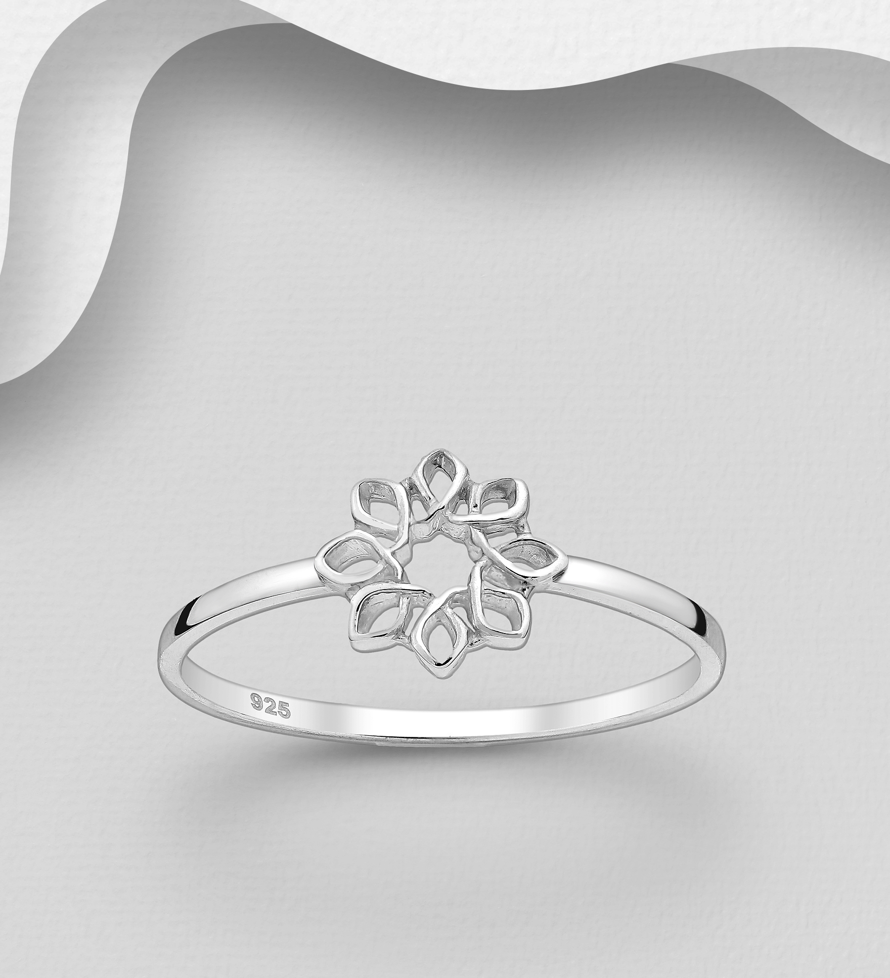 Wholesale 925 Sterling Silver Celtic Flower Ring - SKU #706-26838