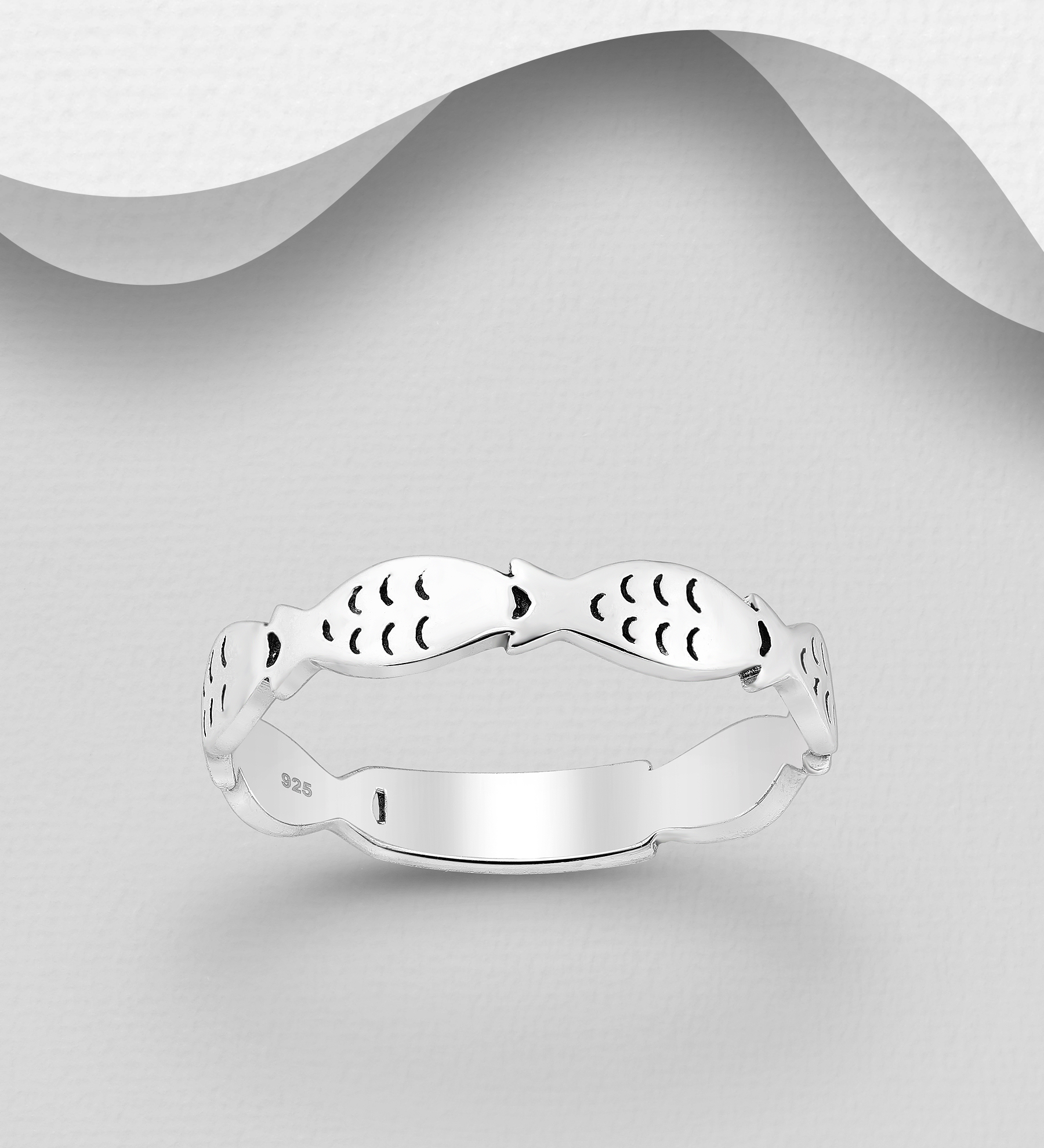Wholesale 925 Sterling Silver Fish Ring - SKU #706-26834