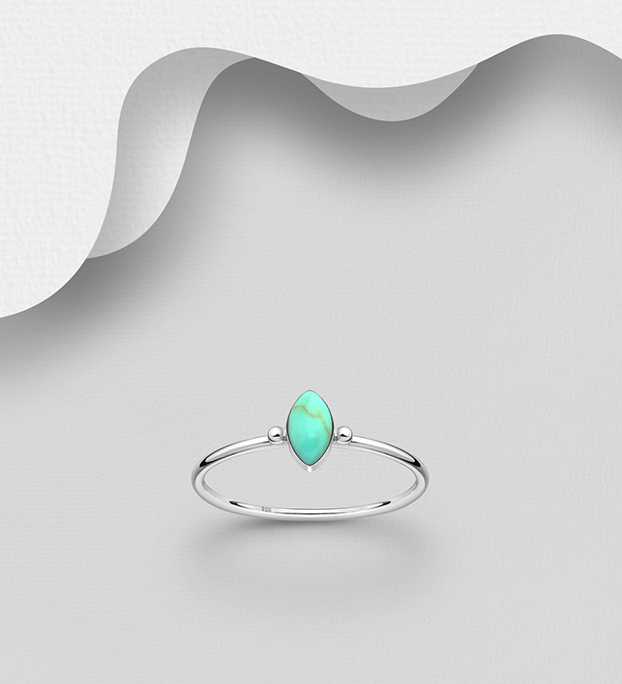 Wholesale 925 Sterling Silver Ring, Decorated with Resin - SKU #781-5794