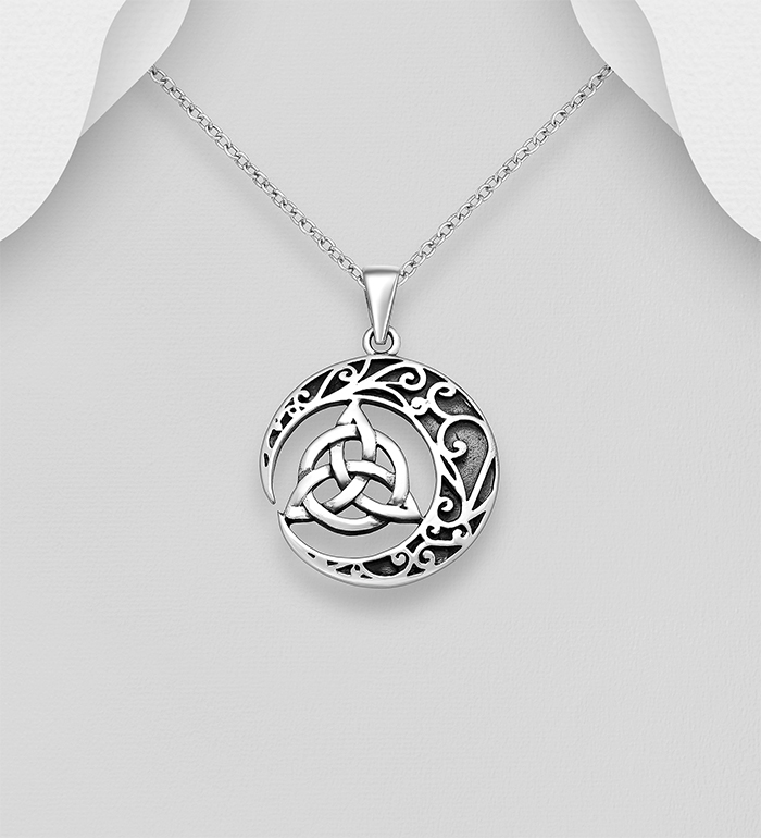 Wholesale 925 Sterling Silver Oxidized Celtic Pendant - SKU #767-992