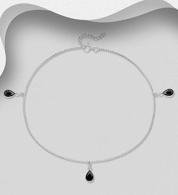 Wholesale 925 Sterling Silver Anklet Decorated With CZ - SKU #1562-277