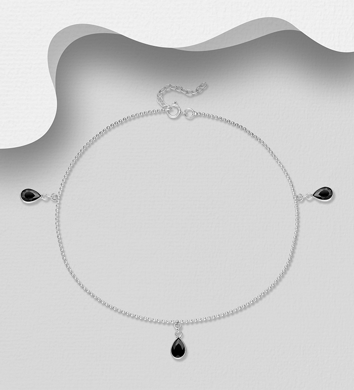 Wholesale 925 Sterling Silver Anklet Decorated With CZ - SKU #1562-277