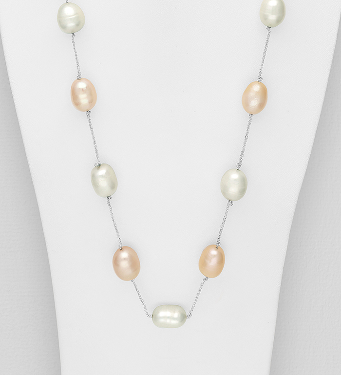 Wholesale Long Necklace Beaded With Fresh Water Pearls - SKU #727-4342