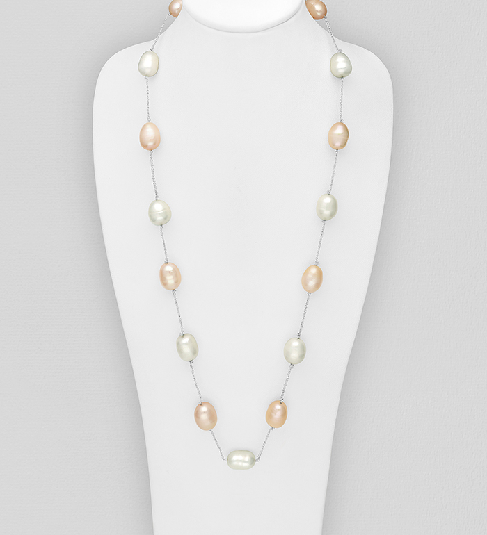 Wholesale Long Necklace Beaded With Fresh Water Pearls - SKU #727-4342