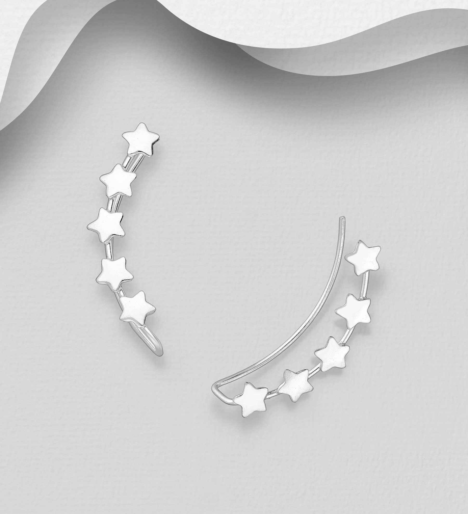 Wholesale 925 Sterling Silver Star Ear Pins - SKU #706-27596