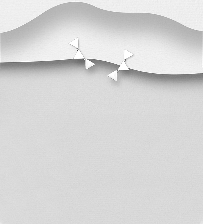 Wholesale 925 Sterling Silver Triangle Push-Back Earrings - SKU #706-27678